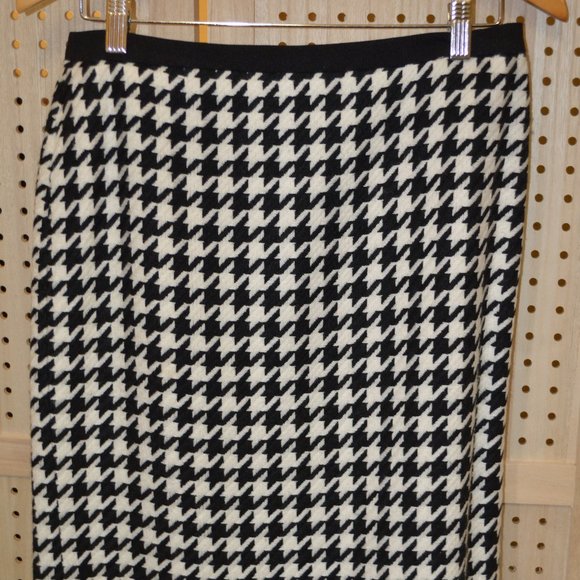 ISAAC MIZRAHI BLACK -N- WHITE  HOUNDSTOOTH TWO PIECE SKIRT SET  M/ 6 - Picture 7 of 13